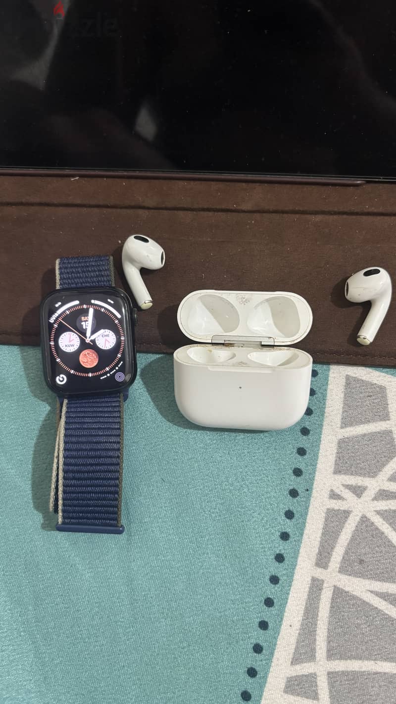 Apple Watch 7 series 45 mm cellular model with AirPods 3 free 1