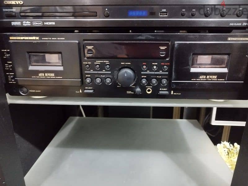 tower speaker and amplifier plus cassette Deck 1