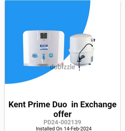 Kent water purifier prime Duo