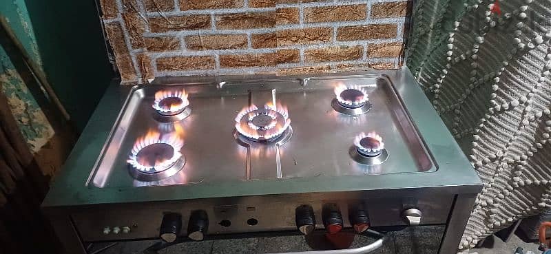 Flamegas Gas Cooker 100x60cm 5 Burners, Stainless Steel Made in Italy 2