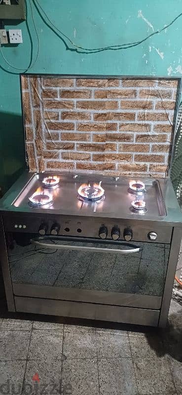 Flamegas Gas Cooker 100x60cm 5 Burners, Stainless Steel Made in Italy 3