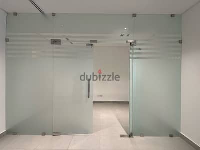 Glass door partition