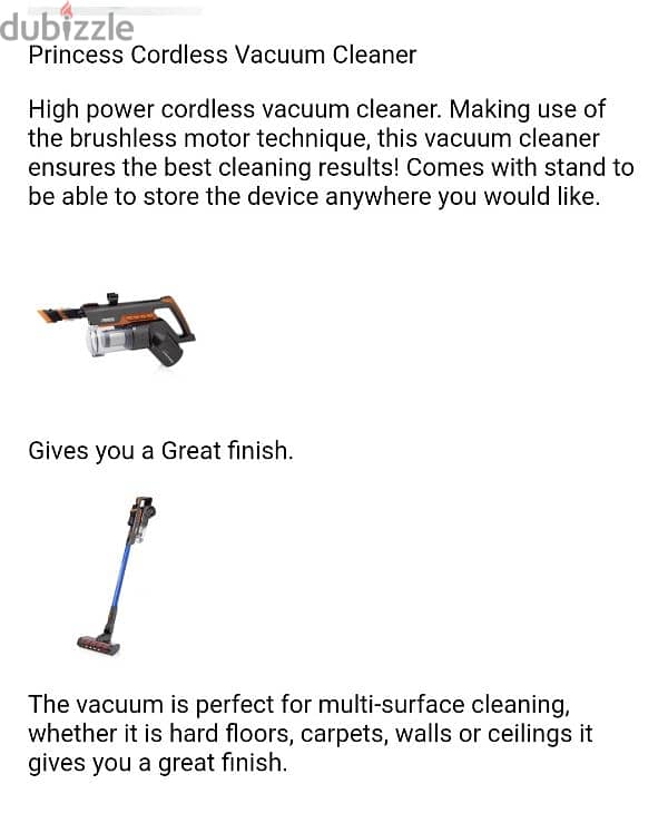 Princess 2 in 1 Cordless Vacuum Cleaner For Sale 7