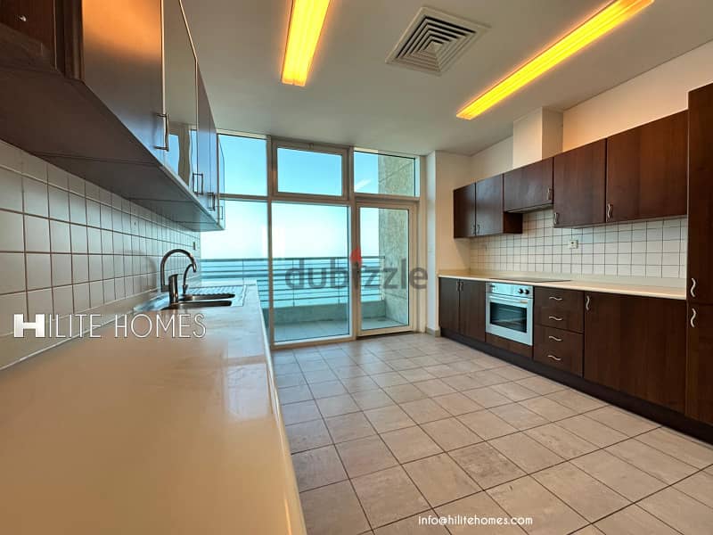 Three bedroom seaview apartment with balcony for rent in Mangaf 10