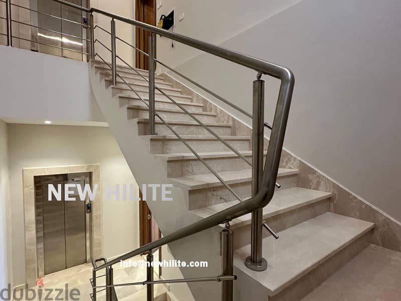 BRAND NEW FIVE BEDROOM TRIPLEX WITH ROOF FOR RENT IN AL FUNAITEES 2