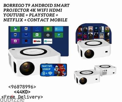 Borrego T9 Android Smart Projector 4K