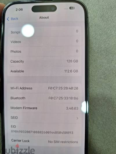 I phone 14pro 128gb battery 80% exchange I phone 15 256gb