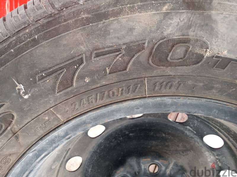 245 x 70 x 17  one tyre in excellent condition with rim for sale 0