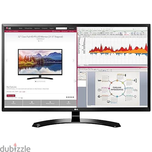 LG 32MA68HY-P 32-Inch FHD 1080p IPS Monitor with Display Port and HDMI 0