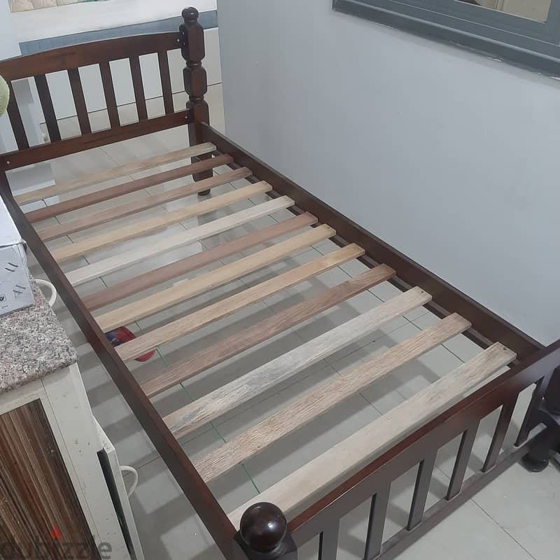 Single wooden frame and bed for sale 1