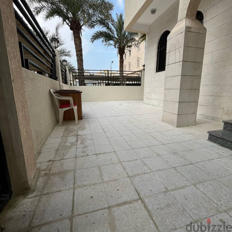 Apartment with private entrance and courtyard for rent in Salwa Block 6