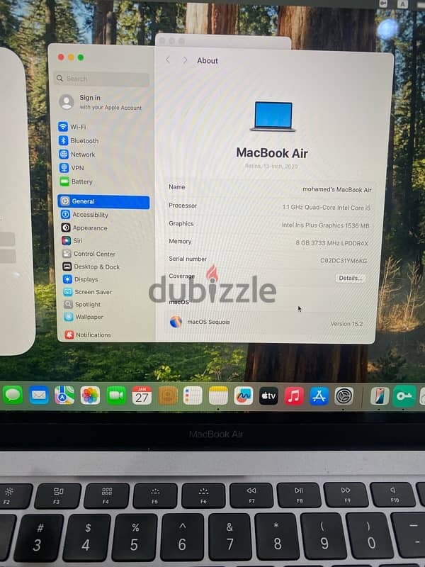 MacBook Air 2020 core i5 500gb ssd 8gb ram 3