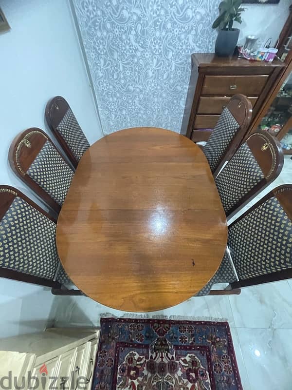 For Sale: Wooden Dining Table & 6 Upholstered Chairs 3