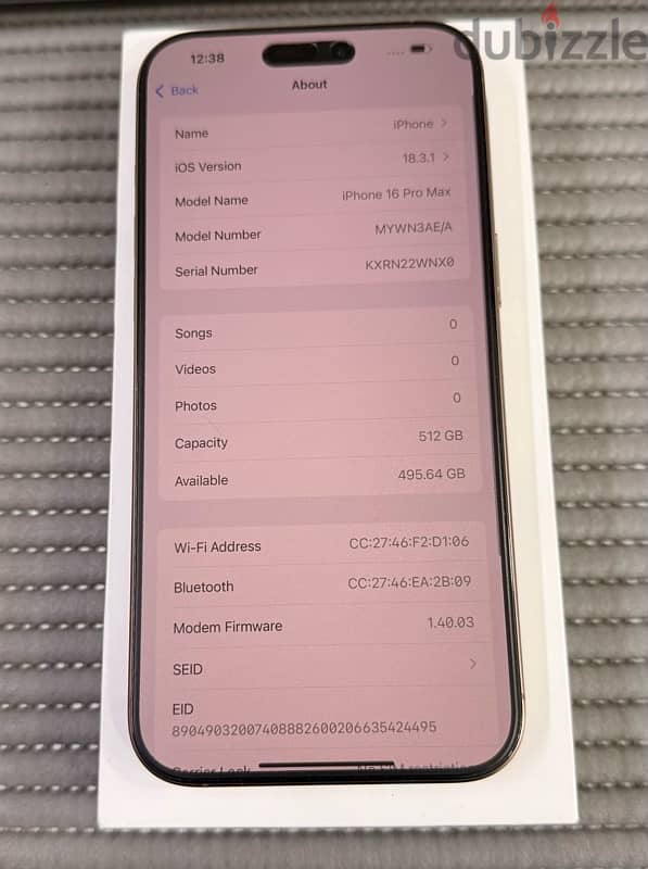 iPhone 16 Pro Max 5G 512 GB  desert titanium Used! 6