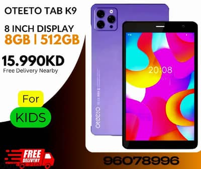 Oteeto Tab K9 Kids 8 Inch Display Tablet With 8GB RAM 512 Storage