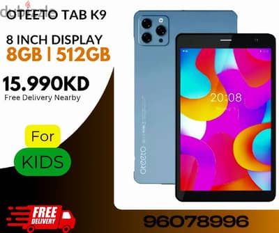 Oteeto Tab K9 Kids 8 Inch Display Tablet With 8GB RAM 512 GB ROM