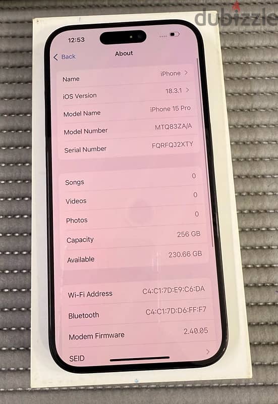 iPhone 15 Pro 5G 256 GB Dual Sim Black titanium Used! 6