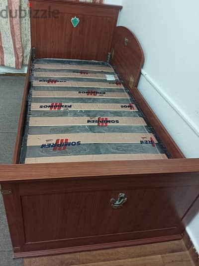 NEW SINGLE BED WITH USED  THICK MATTRESS