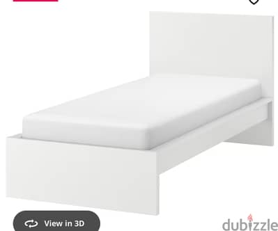 Brand new ikea bed with thick mattress brand new white color