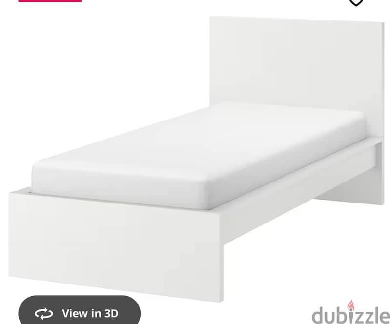 Brand new ikea bed with thick mattress brand new white color 0