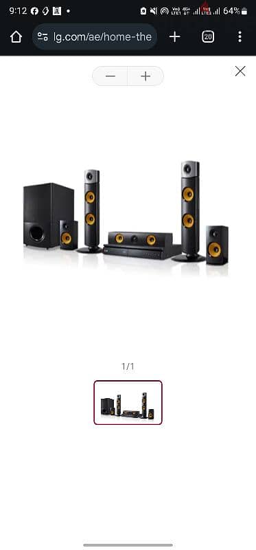 LG 5.1 channel home theater system 1000 watts