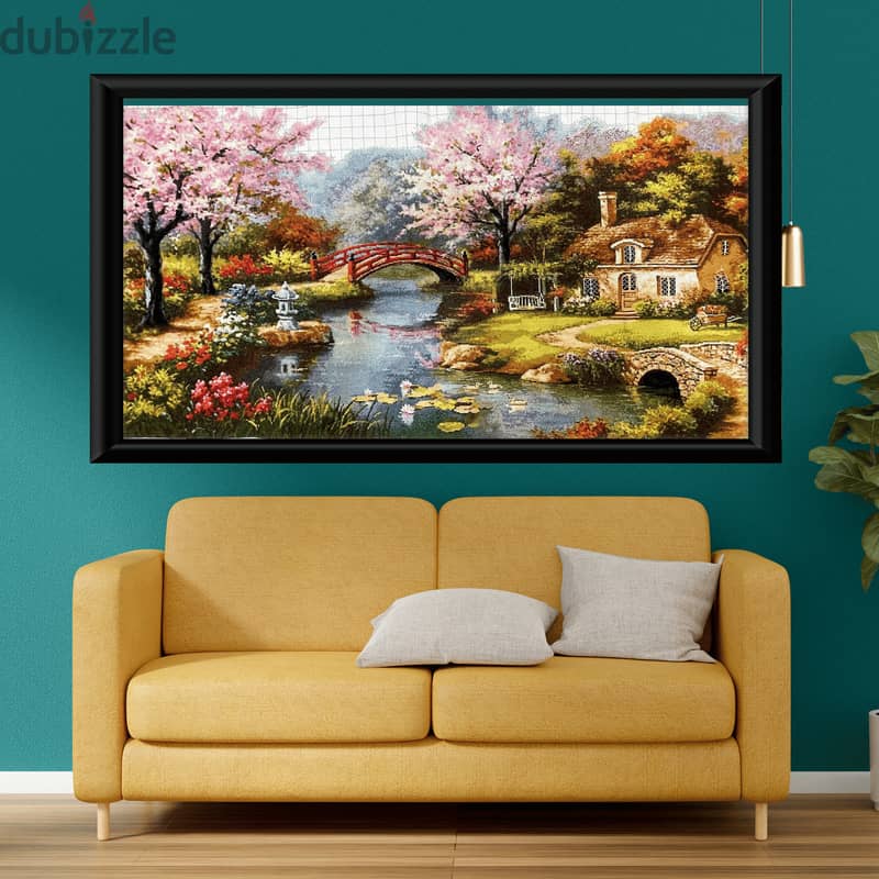 Large Cross Stitch | Chinese Garden Design | Cross Stitch Art 1