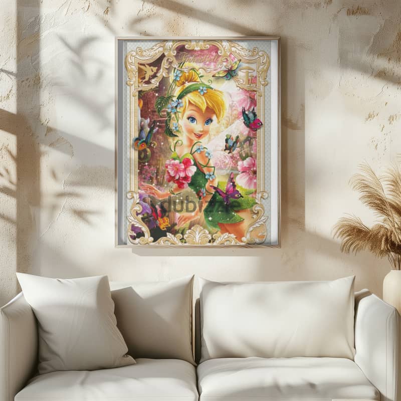 Handmade Cross Stitch Tinker Bell Art | Enchanted Fairy Design 1