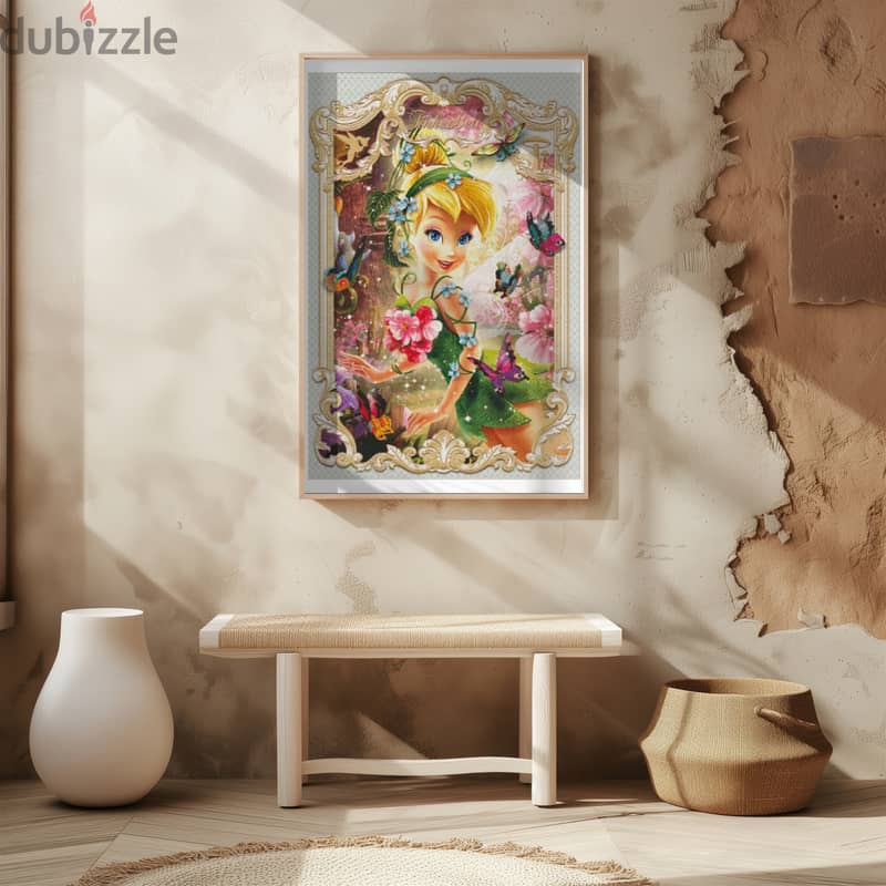 Handmade Cross Stitch Tinker Bell Art | Enchanted Fairy Design 6