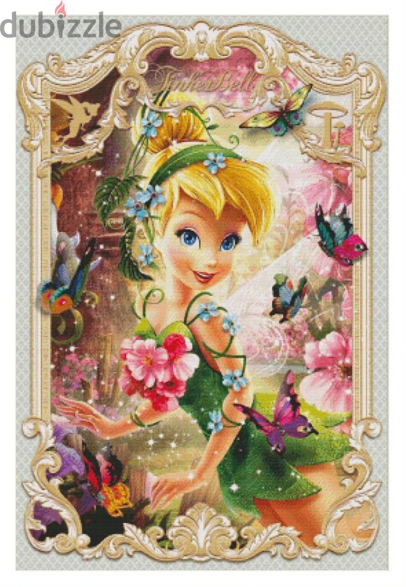 Handmade Cross Stitch Tinker Bell Art | Enchanted Fairy Design 7