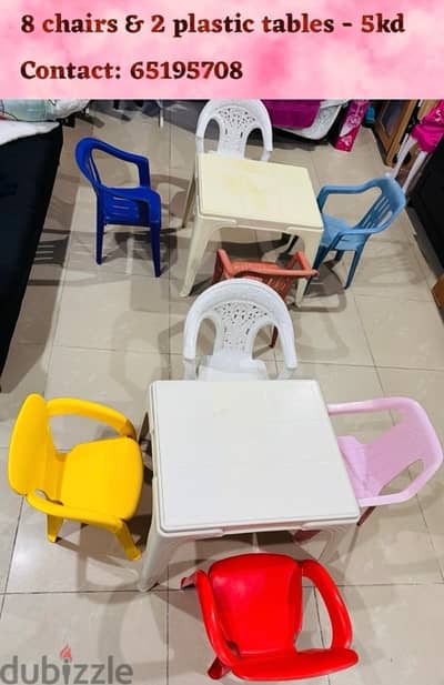 8 Children Chair’s and 2 Tables - 5kd for all