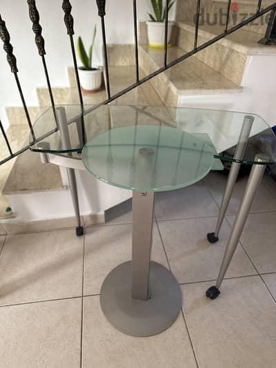 Modern Table Tempered Glass Chrome