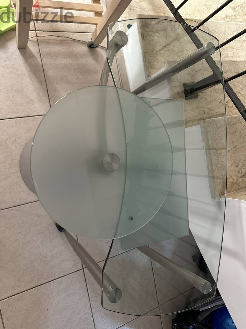 Modern Table Tempered Glass Chrome 3