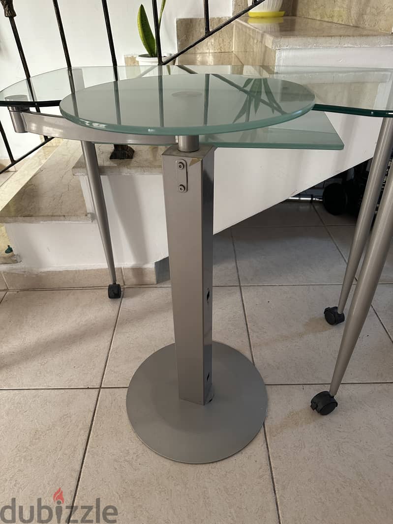 Modern Table Tempered Glass Chrome 4