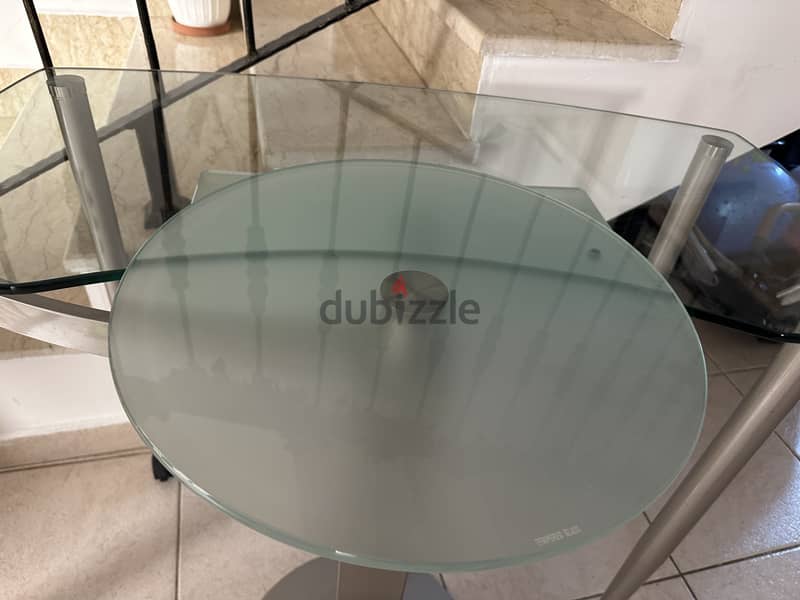 Modern Table Tempered Glass Chrome 6