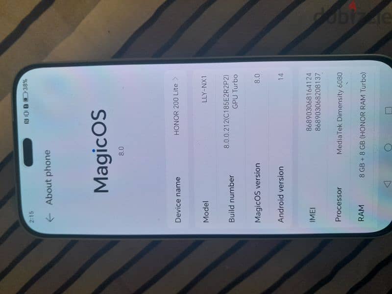 Honor 200 lite 16gb Ram 256gb 2month used 1