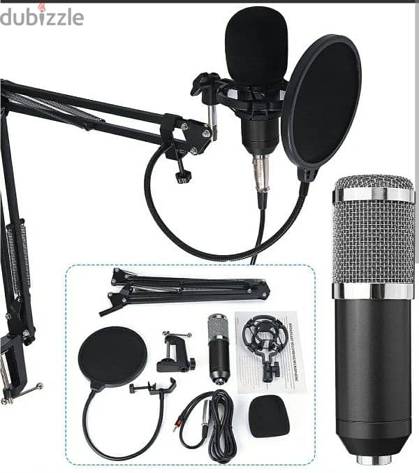 all in one condenser microphone with soundcard and head phone 2