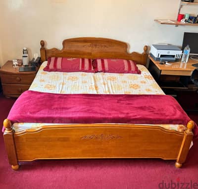 King Size Cot with 2 side tables