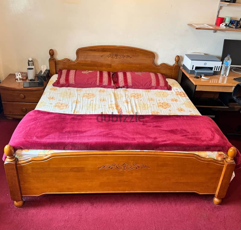 King Size Cot with 2 side tables 1