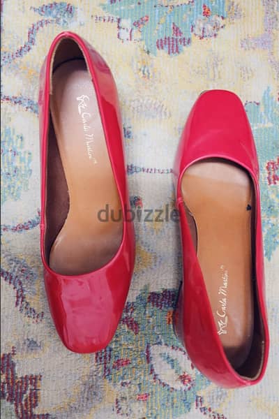 Carla Martini Red Heeled Pumps - Size 37