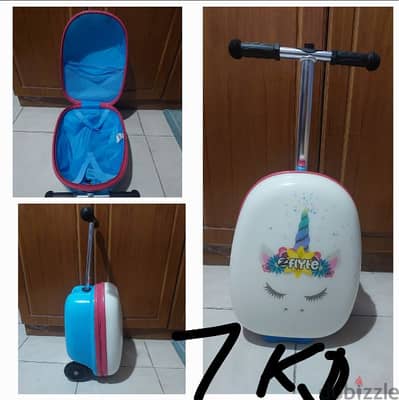 kids unicorn trolley with wheels  in good condition