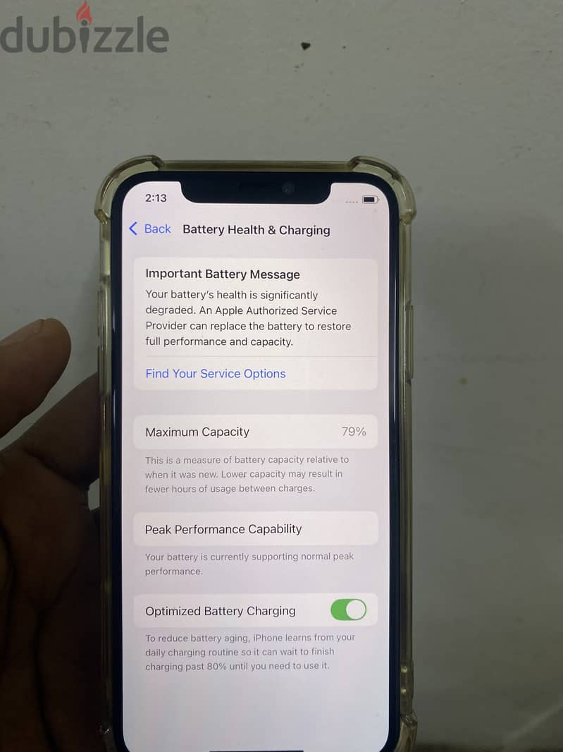 Iphone xs battery capacity 79% 2