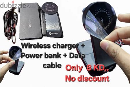 (Wireless charger + power bank + type c cable)