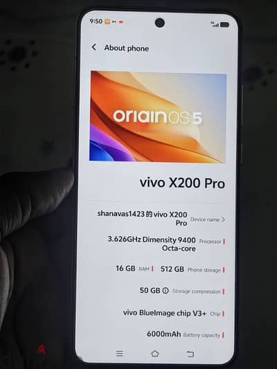 Vivo x200 pro like new mobile Chinese version 16 ram512