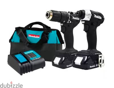 Makita Hammer Drill + Impact Driver + Accessories