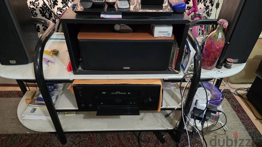 Steel with Wood TV Stand Good Condition 0