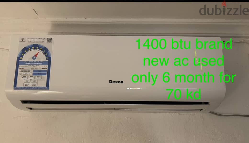 Brand new ac 1400 btu used for 6 months only works a 100% like new 0