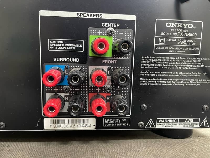 onkyo tx nr 509.5. 1 avr 4