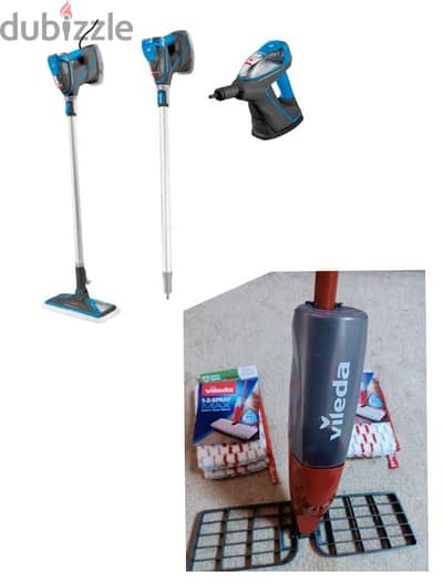 Vileda 1-2 Spray Mop and Powerfresh Slimsteam Clean 3 In 1