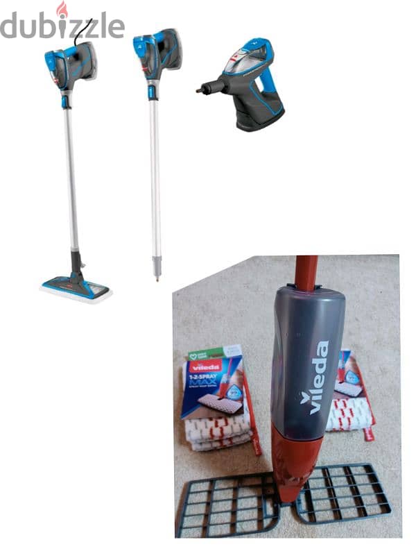 Vileda 1-2 Spray Mop and Powerfresh Slimsteam Clean 3 In 1 0