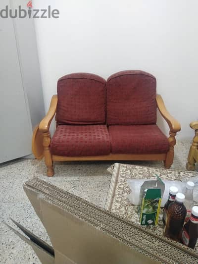 wooden sofa 2 seater